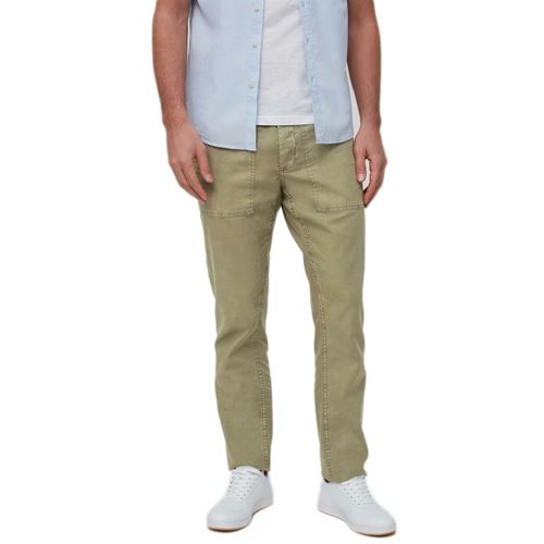 Mens Straight Fit Linen Blend Trousers