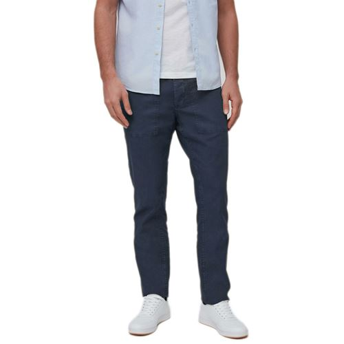 Mens Straight Fit Linen Blend Trousers