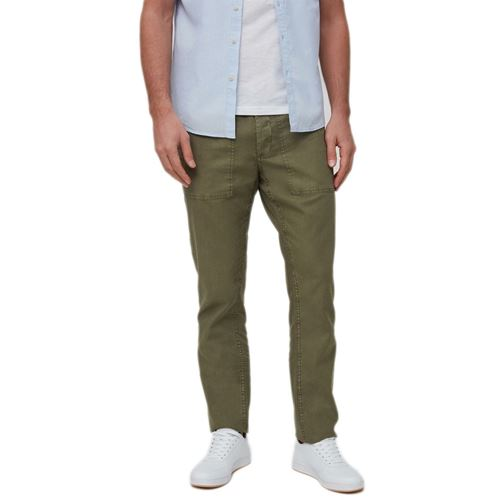 Mens Straight Fit Linen Blend Trousers