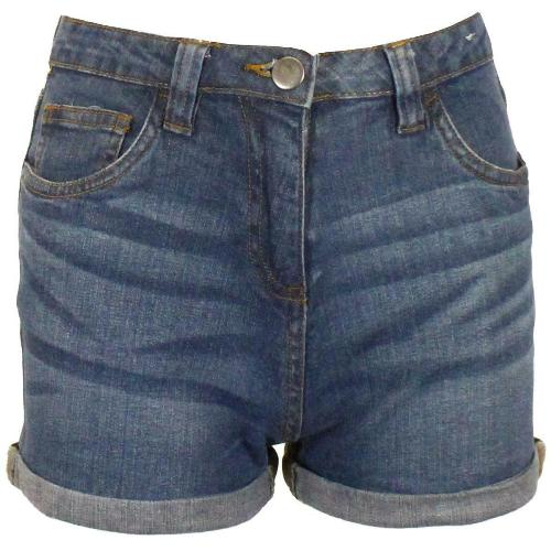 Girls Denim Shorts Rolled Hem