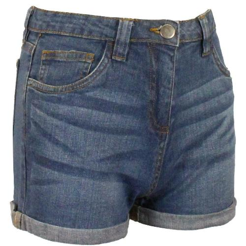 Girls Denim Shorts Rolled Hem