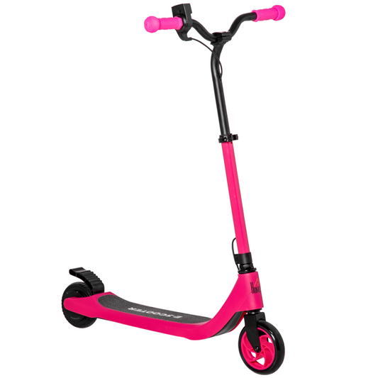 HOMCOM Electric Scooter, 120W Motor E-Scooter w/ Battery Display, Adjustable Height, Rear Brake for Ages 6+ Years - Pink