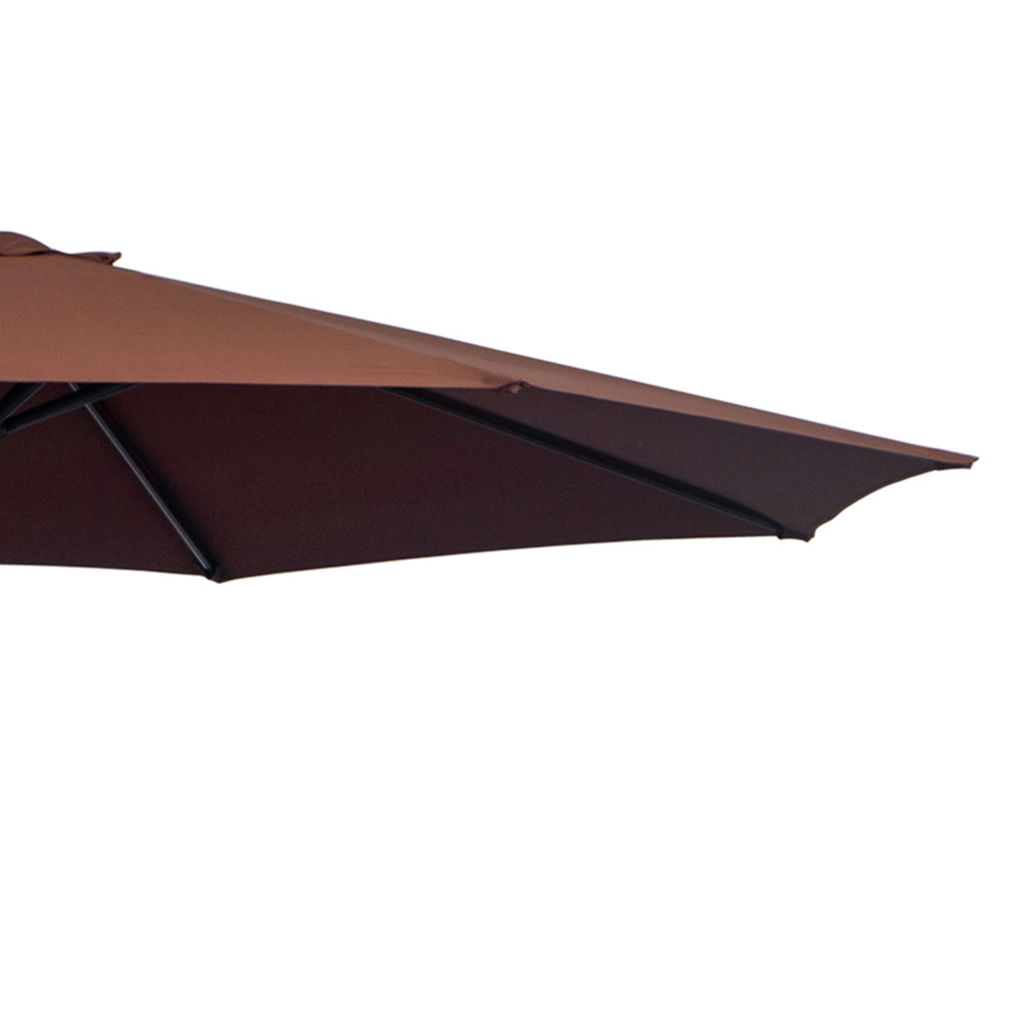 Outsunny 3(m) Garden Banana Parasol Hanging Cantilever Umbrella with Crank Handle and Cross Base for Outdoor, Sun Shade, Coffee