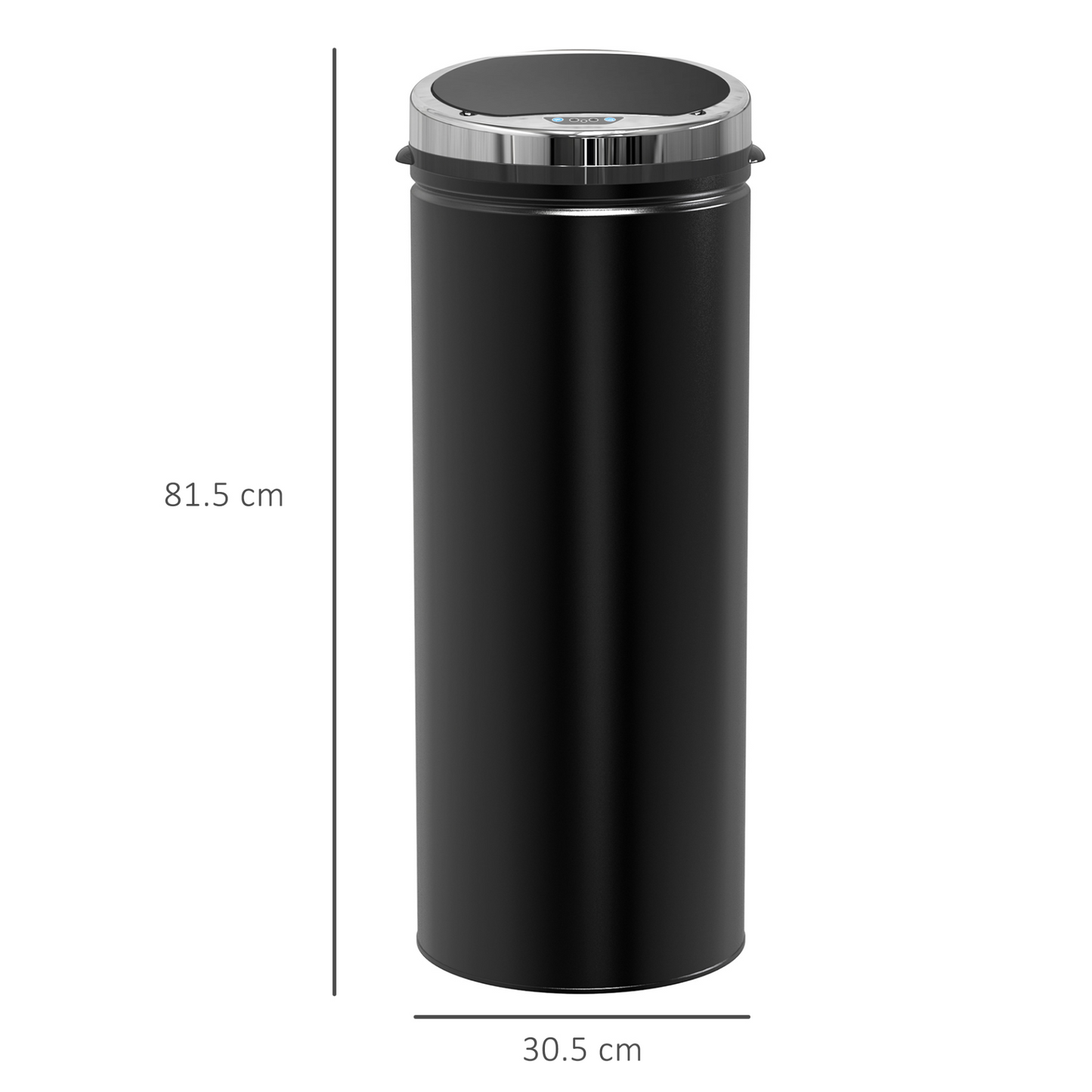 HOMCOM 50L Sensor Bin for Kitchen Waste Automatic Dustbin Motion Detection Dustbin  Stainless Steel Rubbish Can with Bucket, Black