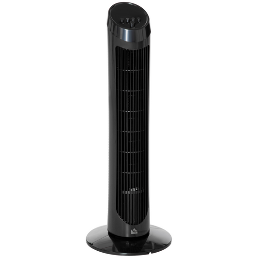 HOMCOM 30" Oscillating Tower Fan 3 Speed Mode Ultra Slim Indoor Air Refresher Cooling Machine Noise Reduction - Black