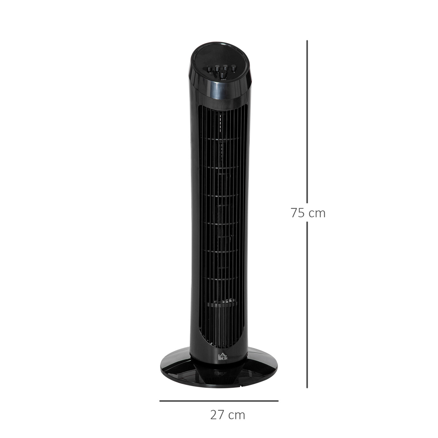 HOMCOM 30" Oscillating Tower Fan 3 Speed Mode Ultra Slim Indoor Air Refresher Cooling Machine Noise Reduction - Black