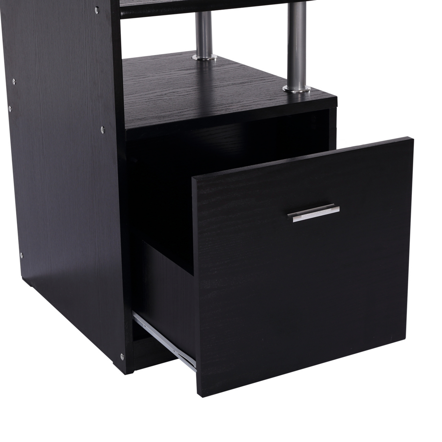 HOMCOM Computer Desk PC Workstation with Drawer Shelves CPU Storage Rack Home Office Furniture (BLACK)