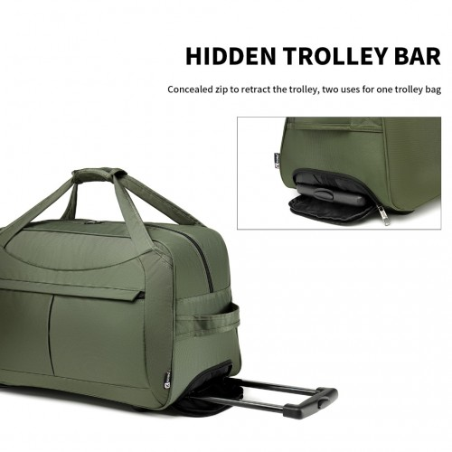 EQ2235 - Kono Foldable Large Capacity Trolley Travel Bag - Green