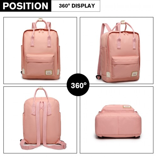 EB2017 - Kono Large Polyester Laptop Backpack - Pink