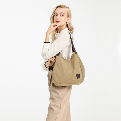 EB2040L - Kono Canvas Shoulder Tote Bag - Khaki