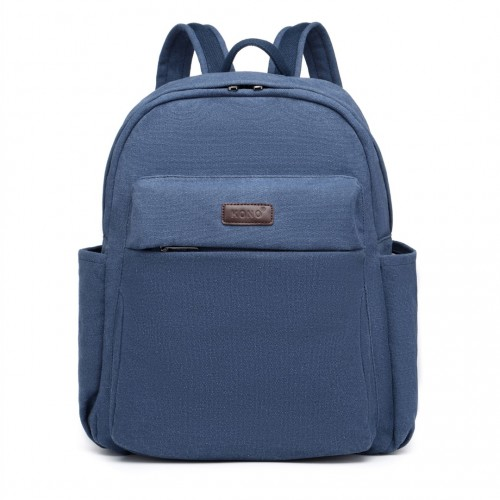 EB2234 - Kono Canvas Lightweight Casual School Backpack - Navy