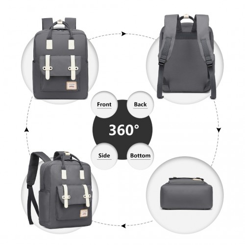 EB2211 - Kono Casual Daypack Lightweight Backpack Travel Bag - Grey