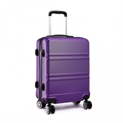 K1871-1L - Kono ABS 20 Inch Sculpted Horizontal Design Cabin Luggage - Purple