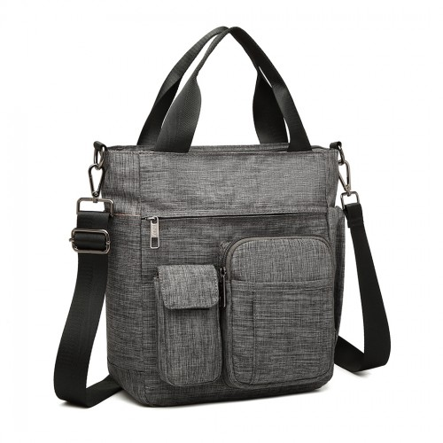 LB6923 - Kono Multi-Compartment Tote Shoulder Bag - Grey