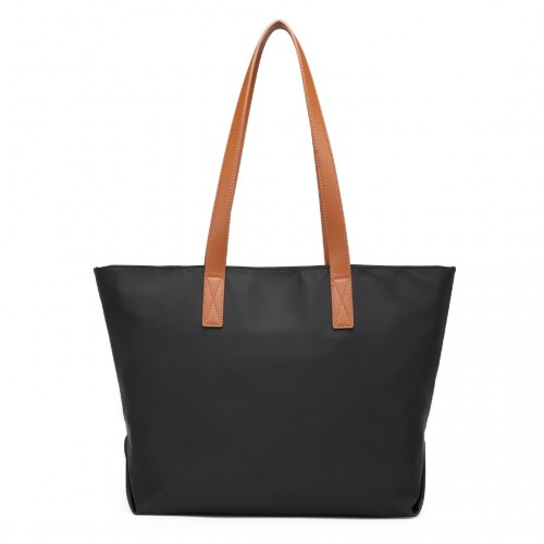 LH2240 - Miss Lulu Casual Waterproof Shopping Tote Bag - Black