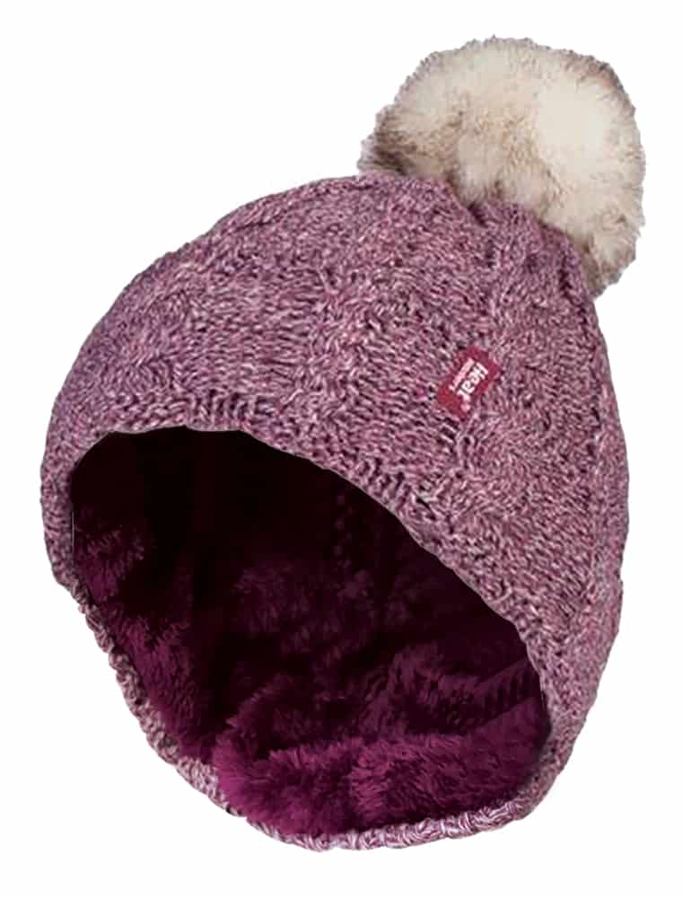 Ladies Fleece Lined Thermal Hat with Pom Pom