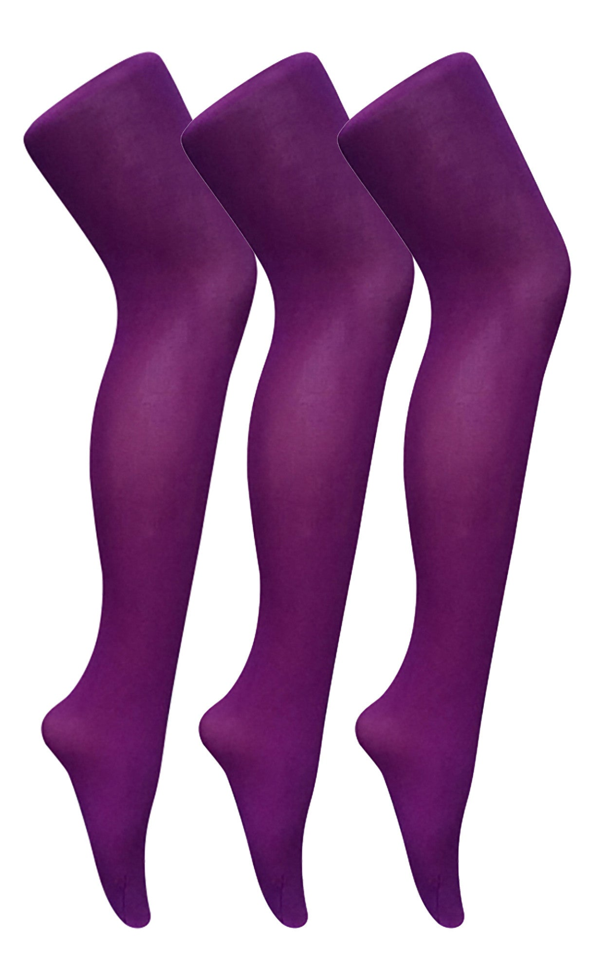 3 Pairs Womens Coloured Opaque 80 Denier Tights