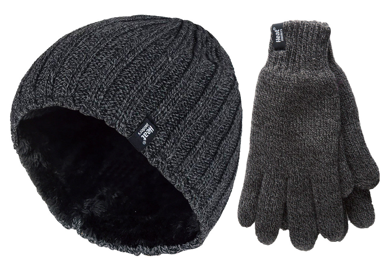 Mens Thick Thermal Hat & Glove Set