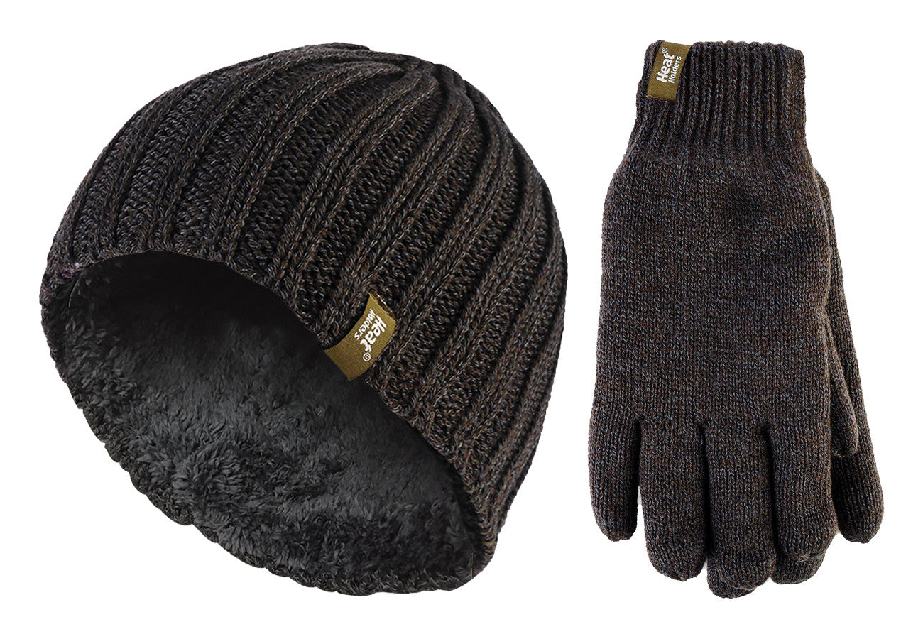 Mens Thick Thermal Hat & Glove Set