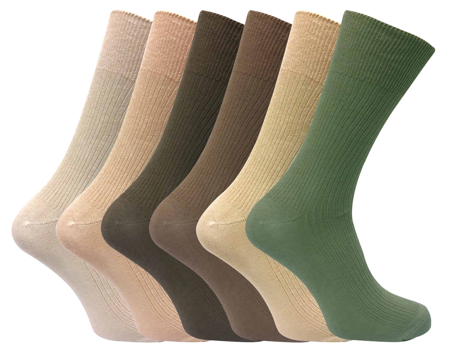 6 Pairs Mens Non Elastic 100% Cotton Socks