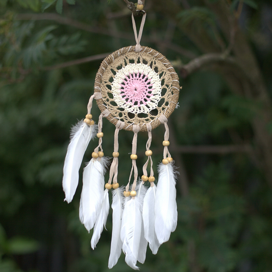 Pastel Pink Macramé Dream Catcher 12cm (asst colours)