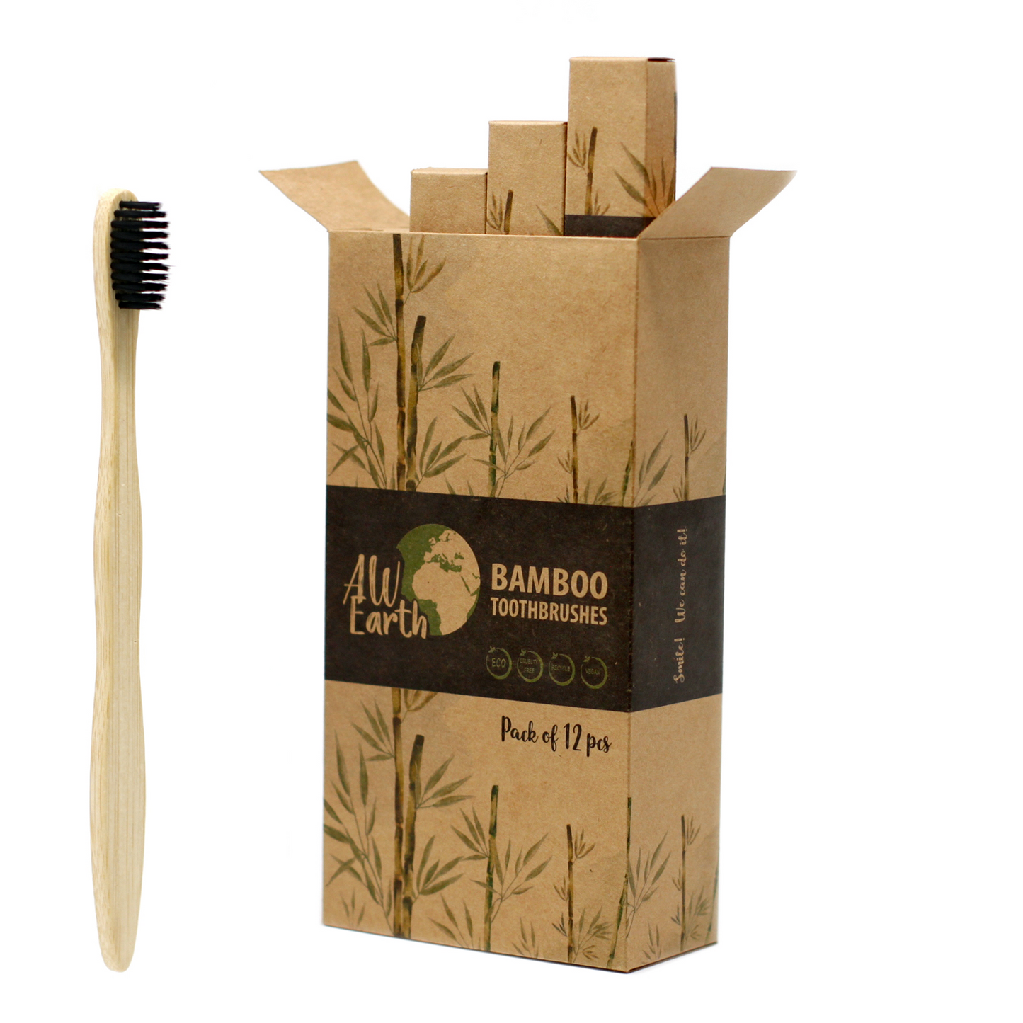 Bamboo Toothbrush - Charcoal Medium Soft