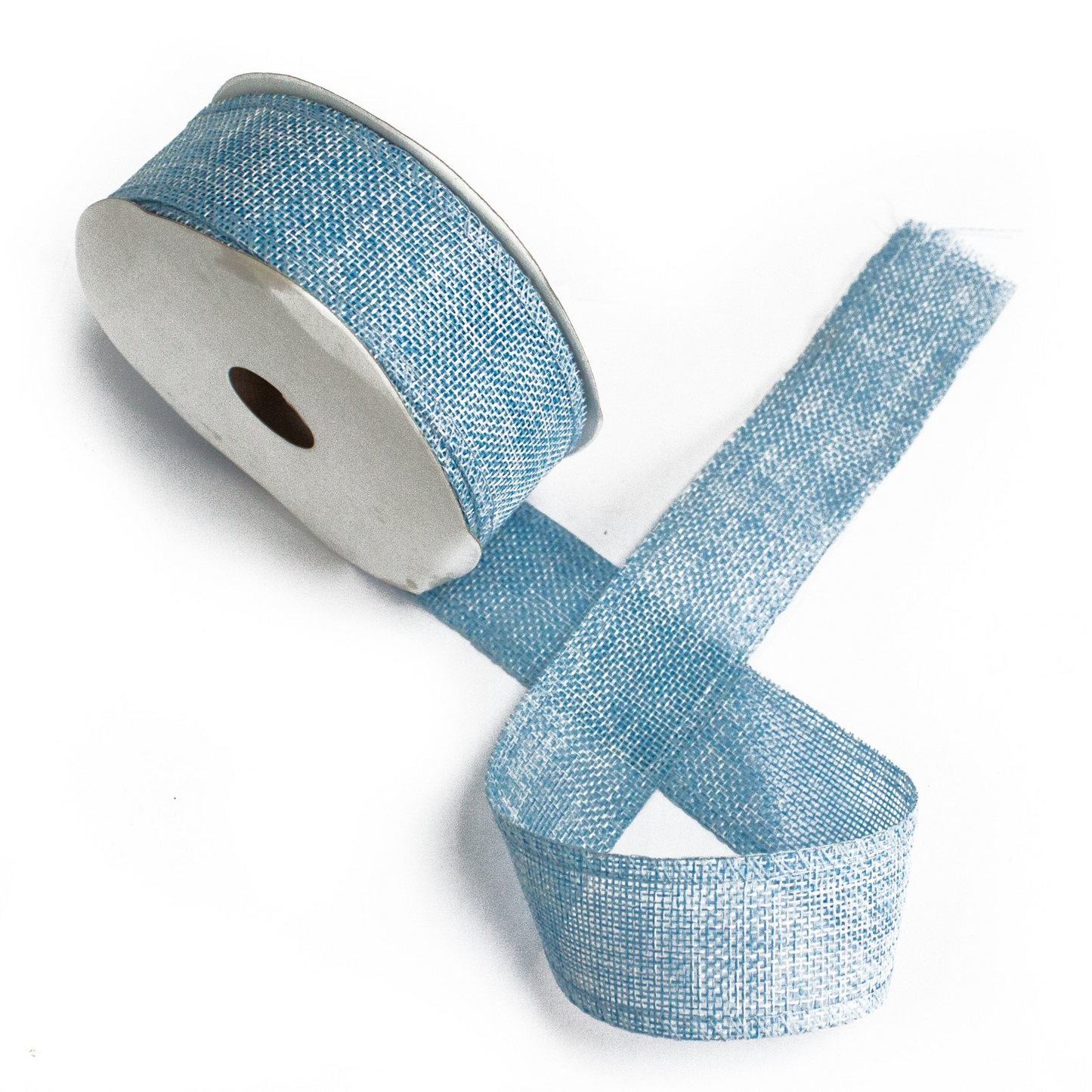 Natural Texture Ribbon 38mm x 20m - Baby Blue