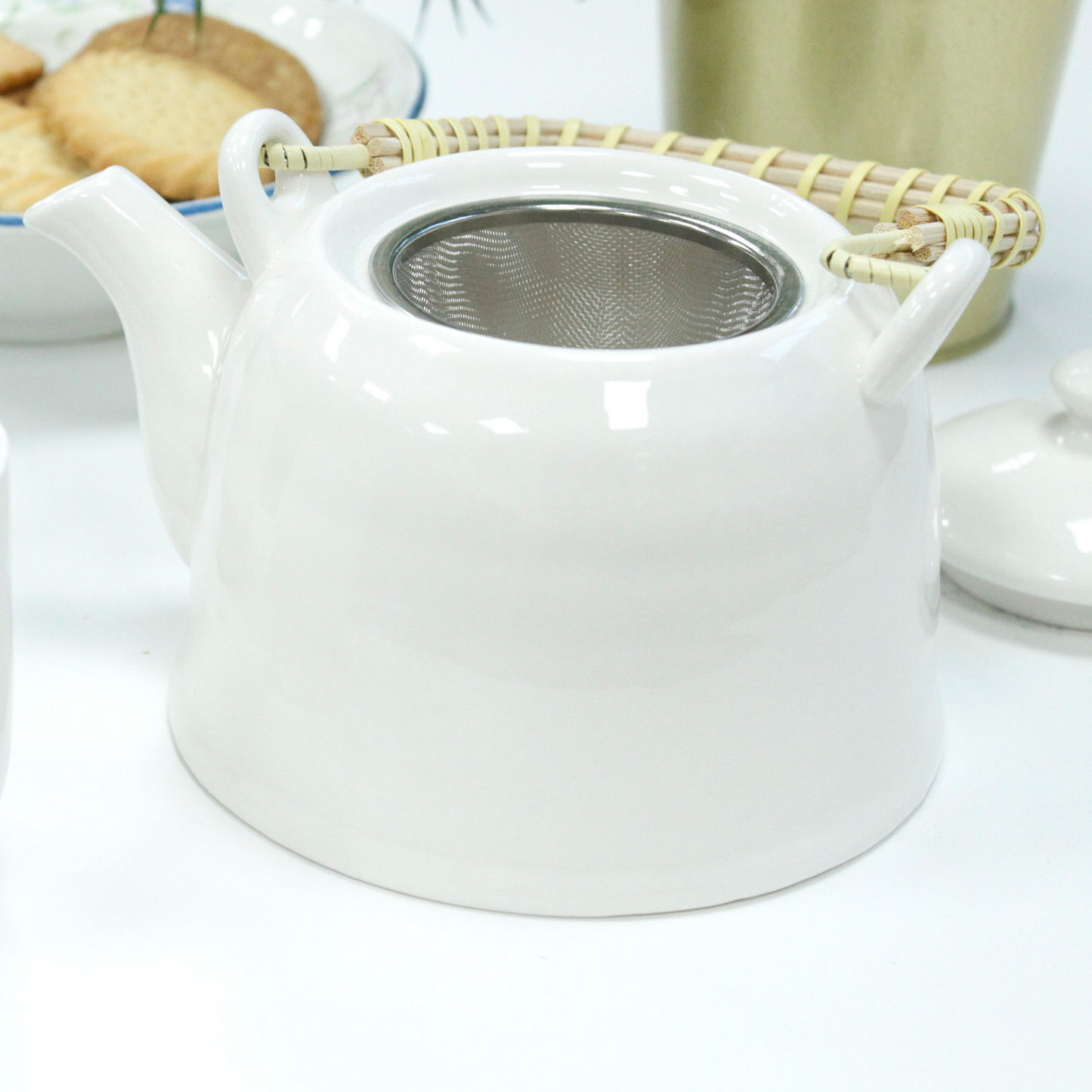 Herbal Teapot Set - Classic White