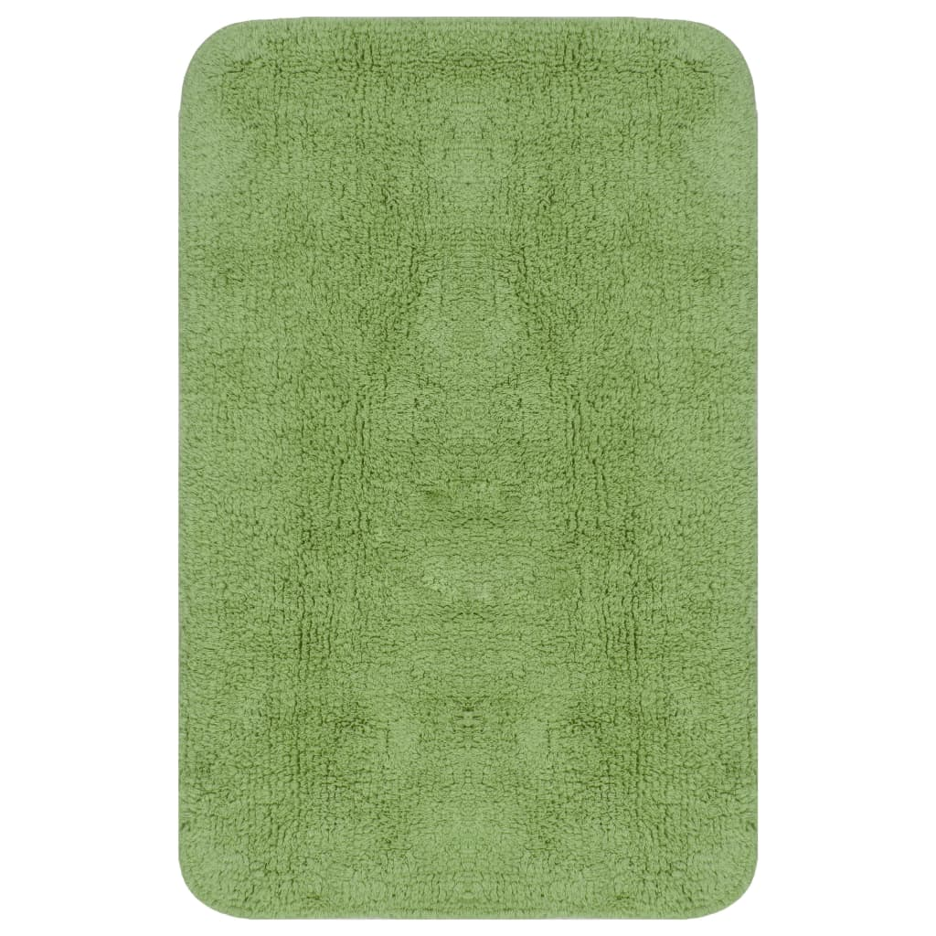 vidaXL Bathroom Mat Set 3 Pieces Fabric Green