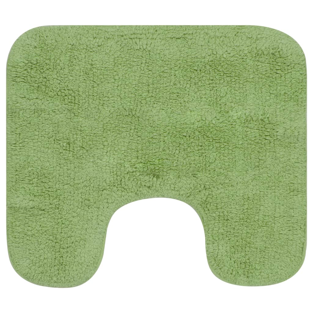 vidaXL Bathroom Mat Set 3 Pieces Fabric Green