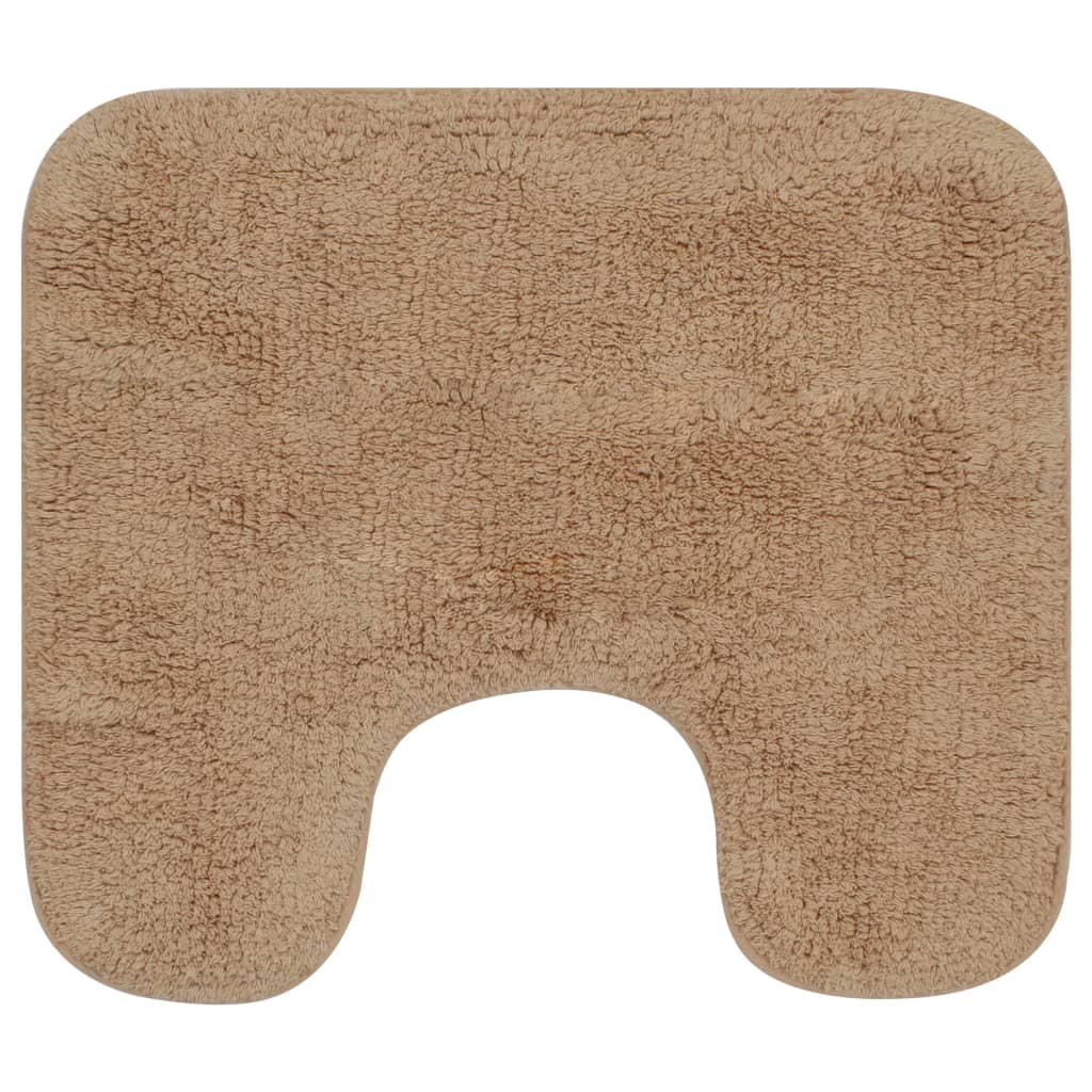 vidaXL Bathroom Mat Set 3 Pieces Fabric Beige