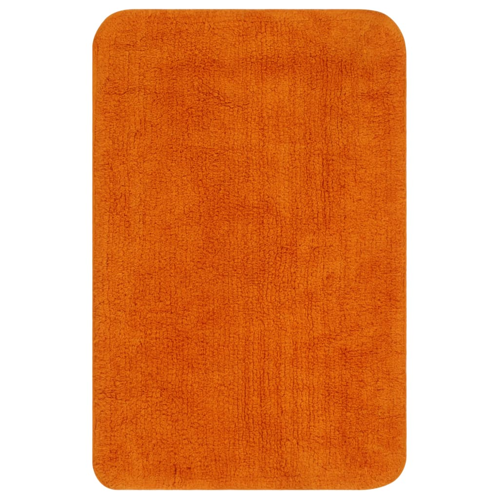 vidaXL Bathroom Mat Set 3 Pieces Fabric Orange