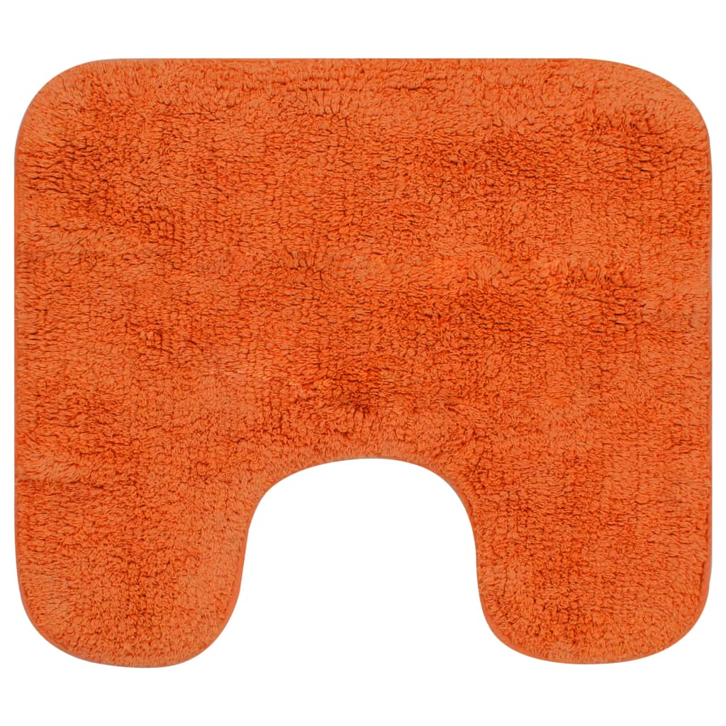 vidaXL Bathroom Mat Set 3 Pieces Fabric Orange