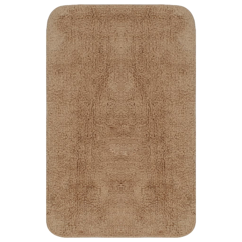 vidaXL Bathroom Mat Set 2 Pieces Fabric Beige