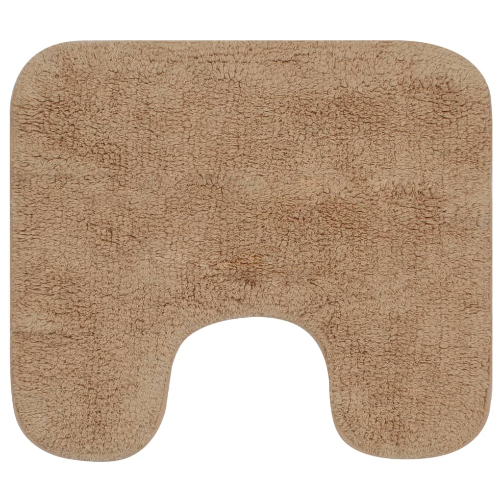 vidaXL Bathroom Mat Set 2 Pieces Fabric Beige