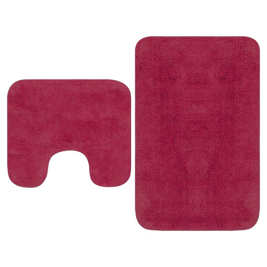 vidaXL Bathroom Mat Set 2 Pieces Fabric Fuchsia