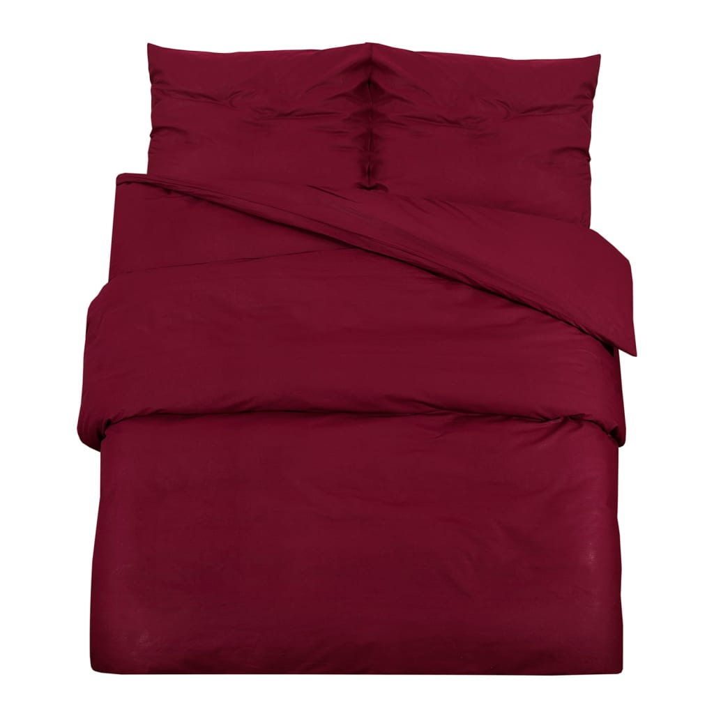 vidaXL Duvet Cover Set Bordeaux 220x240 cm Light-weight Microfiber