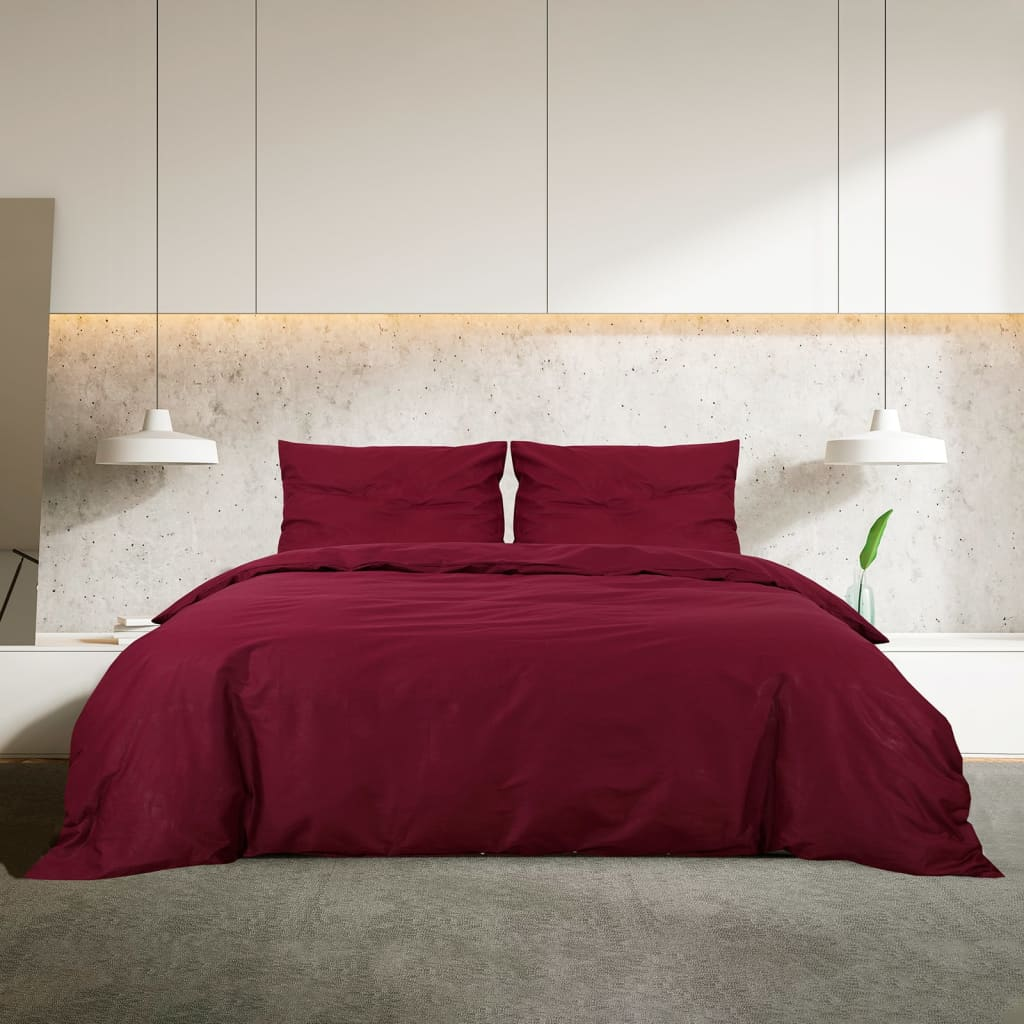 vidaXL Duvet Cover Set Bordeaux 220x240 cm Light-weight Microfiber