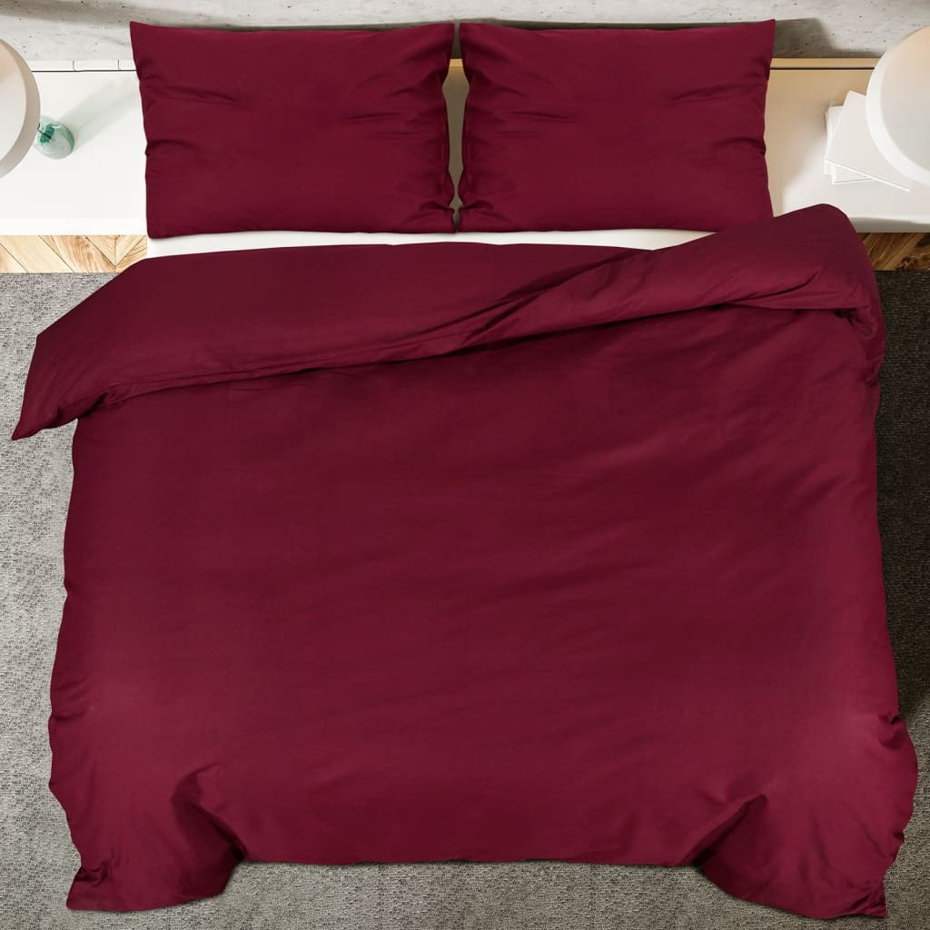 vidaXL Duvet Cover Set Bordeaux 220x240 cm Light-weight Microfiber