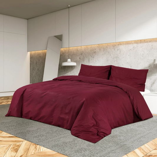 vidaXL Duvet Cover Set Bordeaux 135x200 cm Light-weight Microfiber