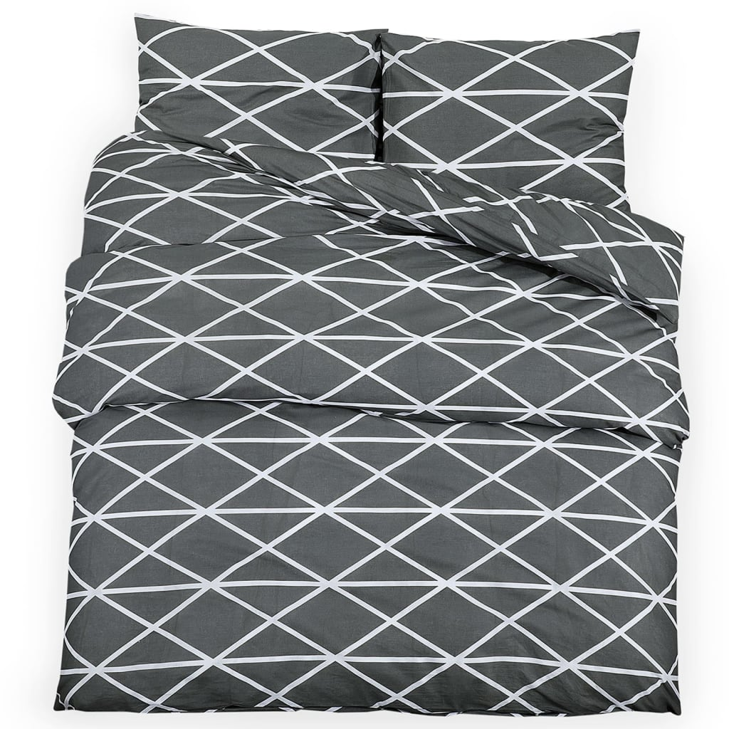 vidaXL Duvet Cover Set Grey 240x220 cm Cotton