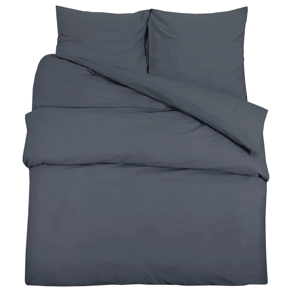 vidaXL Duvet Cover Set Anthracite 240x220 cm Light-weight Microfiber