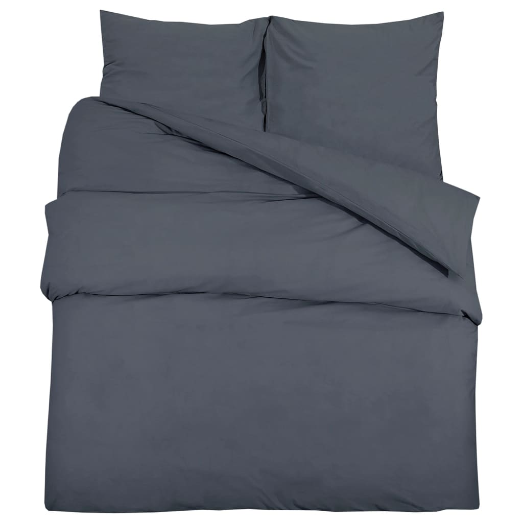 vidaXL Duvet Cover Set Anthracite 260x220 cm Light-weight Microfiber