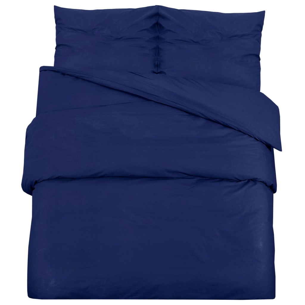 vidaXL Duvet Cover Set Navy Blue 200x200 cm Light-weight Microfiber