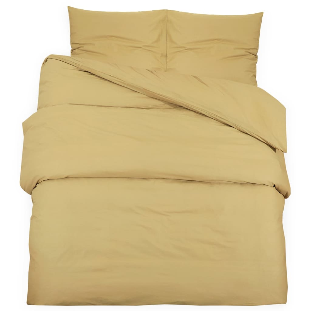 vidaXL Duvet Cover Set Taupe 155x220 cm Cotton