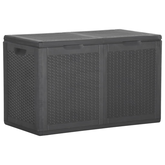 vidaXL Garden Storage Box 180L Black PP Rattan