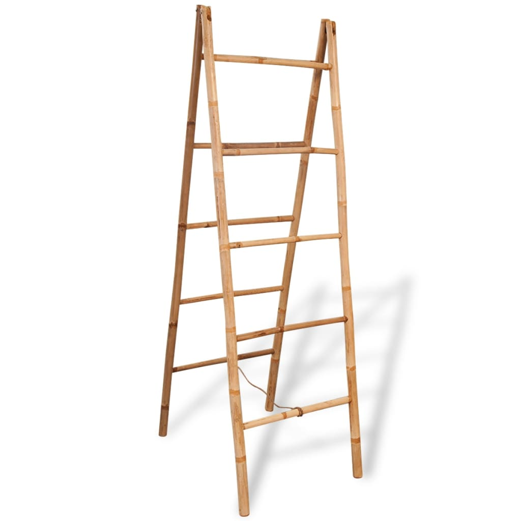 vidaXL Double Towel Ladder with 5 Rungs Bamboo 50x160 cm