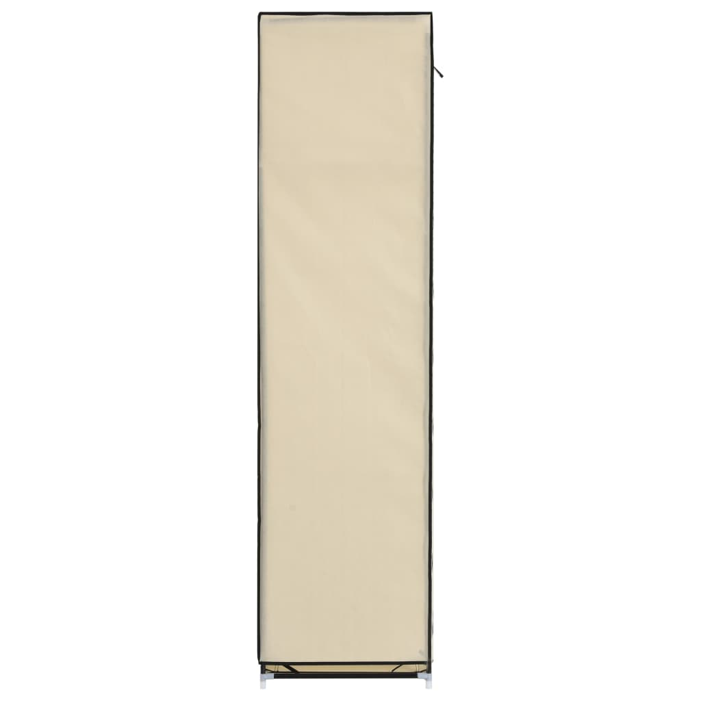 vidaXL Wardrobe with Compartments and Rods Cream 150x45x175 cm Fabric