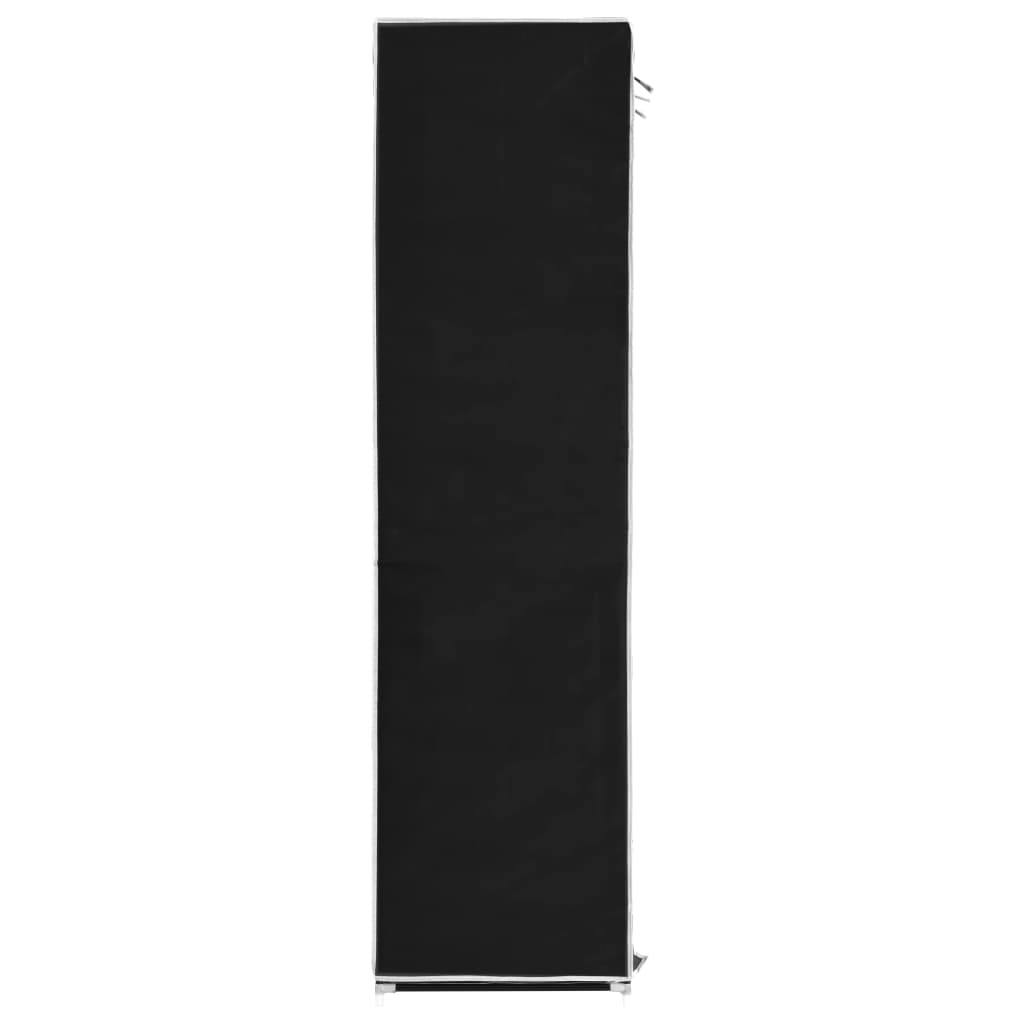 vidaXL Wardrobe with Compartments and Rods Black 150x45x175 cm Fabric