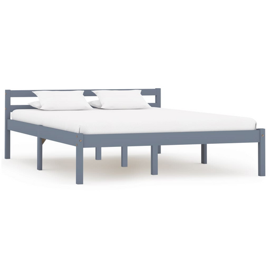 vidaXL Bed Frame Grey Solid Pine Wood 120x200 cm